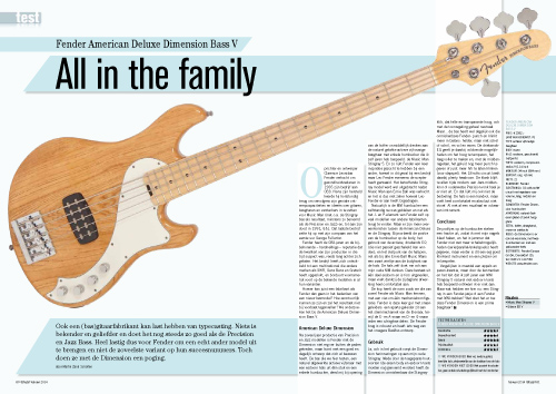 Fender American Deluxe Dimension Bass V ￼- Test uit Gitarist 275