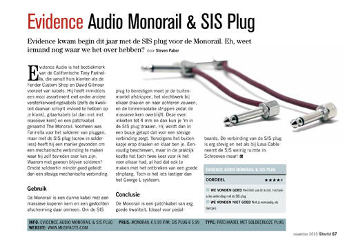 Evidence Audio Monorail & SIS Plug - Test uit Gitarist 272