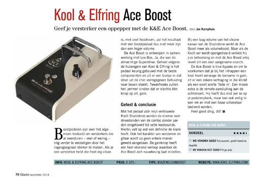 Kool & Elfring Ace Boost - Test uit Gitarist 282