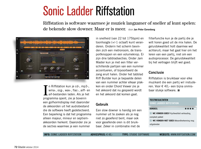 Sonic Ladder Riffstation - Test uit Gitarist 283
