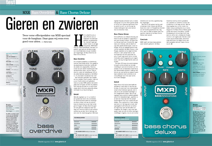 MXR Bass Overdrive & Bass Chorus Deluxe - Test uit Gitarist 269