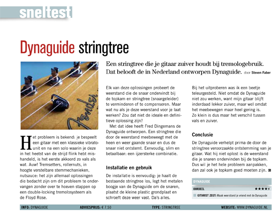 Dynaguide stringtree - Test uit Gitarist 286