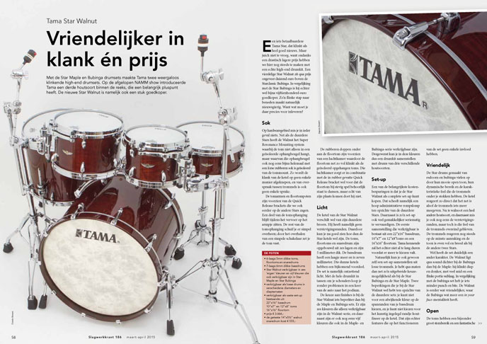 Tama Star Walnut drums - Test uit Slagwerkkrant 186