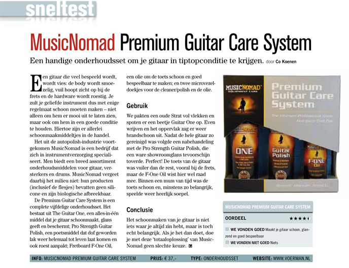 Music Nomad Premium Guitar Care System - Test uit Gitarist 267