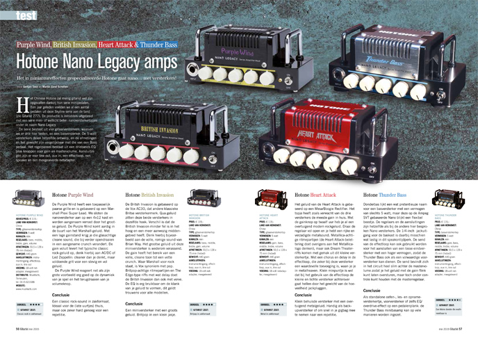 Hotone Nano Legacy amps - Test uit Gitarist 290