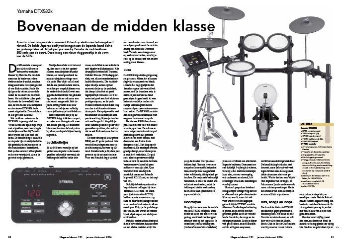 Yamaha DTX582k e-drums - Test uit Slagwerkkrant 191