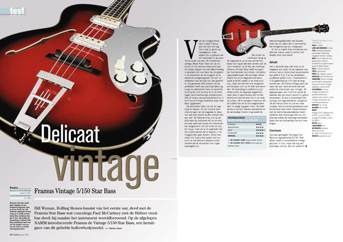 Framus Vintage 5/150 Star Bass - Test uit Gitarist 262