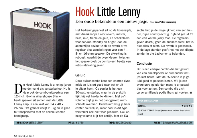 Hook Little Lenny - Test uit Gitarist 292