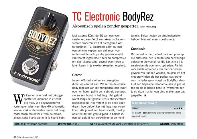 TC Electronic BodyRez - Test uit Gitarist 296