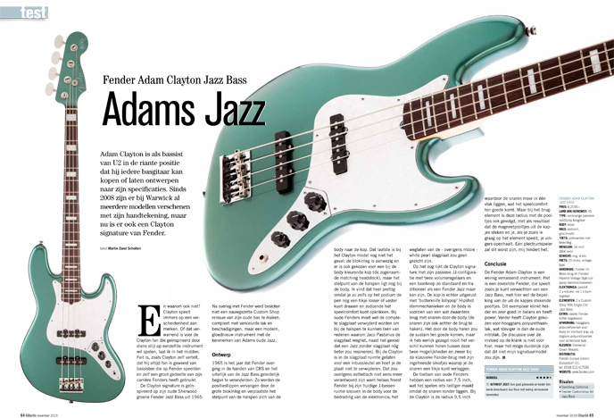 Fender Adam Clayton Jazz Bass - Test uit Gitarist 296
