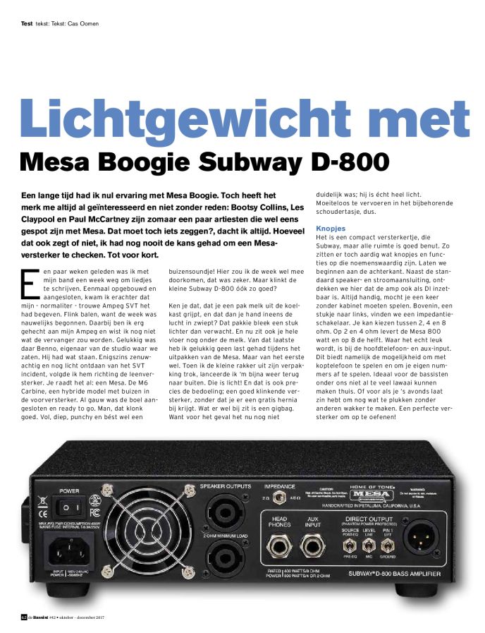 Mesa Boogie Subway D-800