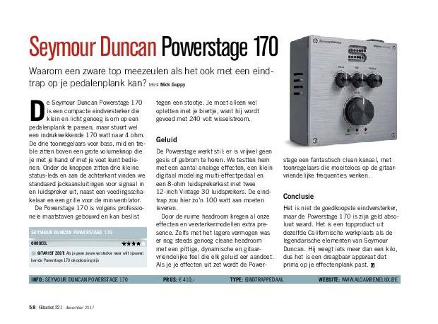 Seymour Duncan Powerstage 170 - test uit Gitarist 321