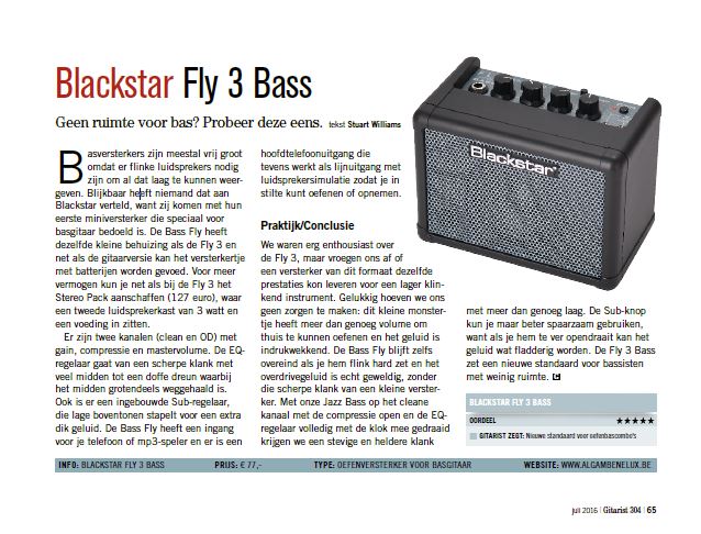 Blackstar Fly 3 Bass - test uit Gitarist 304