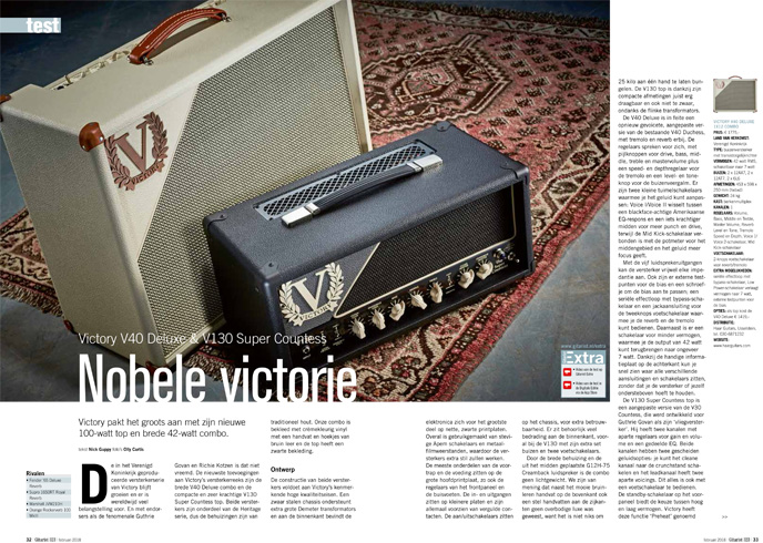 Victory V40 Deluxe & V130 Super Countess - test uit Gitarist 323