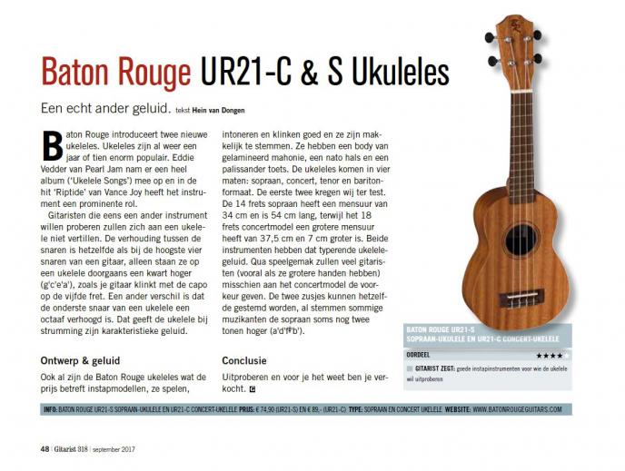 Baton Rouge UR21-C & S Ukuleles - test uit Gitarist 318