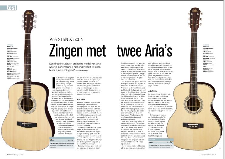 koepel opschorten Landschap Test van Aria akoestische gitaren - Gitarist.nl