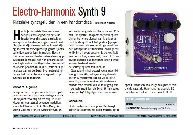 Electro-Harmonix Synth 9 - test uit Gitarist 319