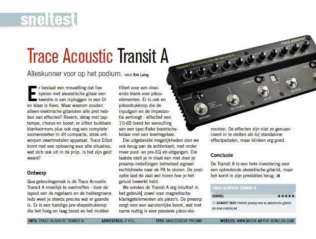 Trace Acoustic Transit A - test uit Gitarist 326