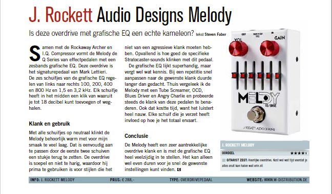 J. Rockett Audio Designs Melody - test uit Gitarist 327