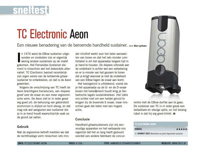TC Electronic Aeon - test uit Gitarist 329