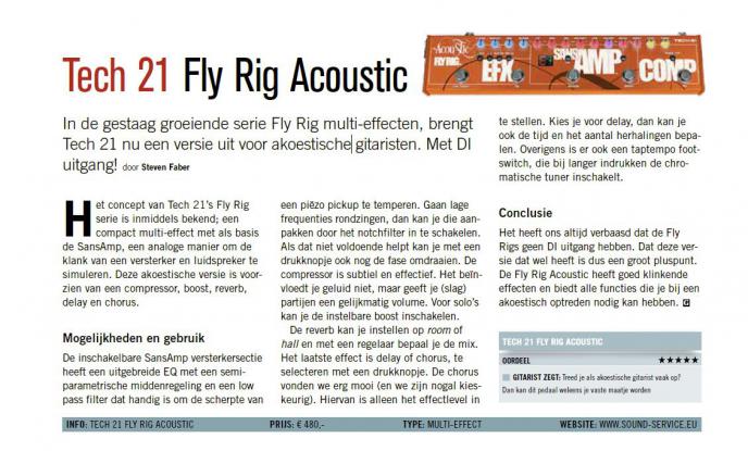 Tech 21 Fly Rig Acoustic - test uit Gitarist 329