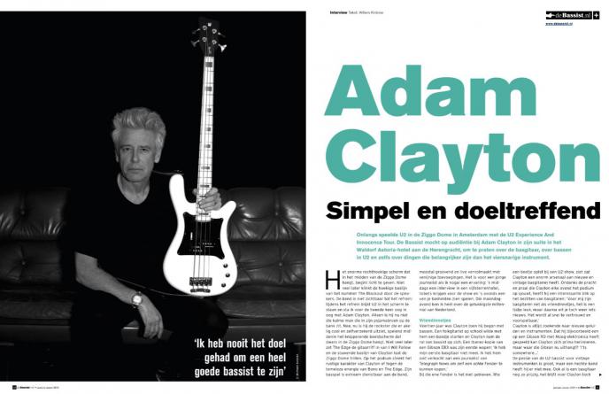 Nieuwe editie van De Bassist nu uit. Met exclusief interview U2's Adam Clayton!