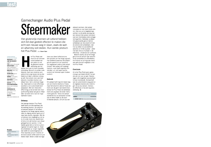Gamechanger Audio Plus Pedal - test uit Gitarist 332