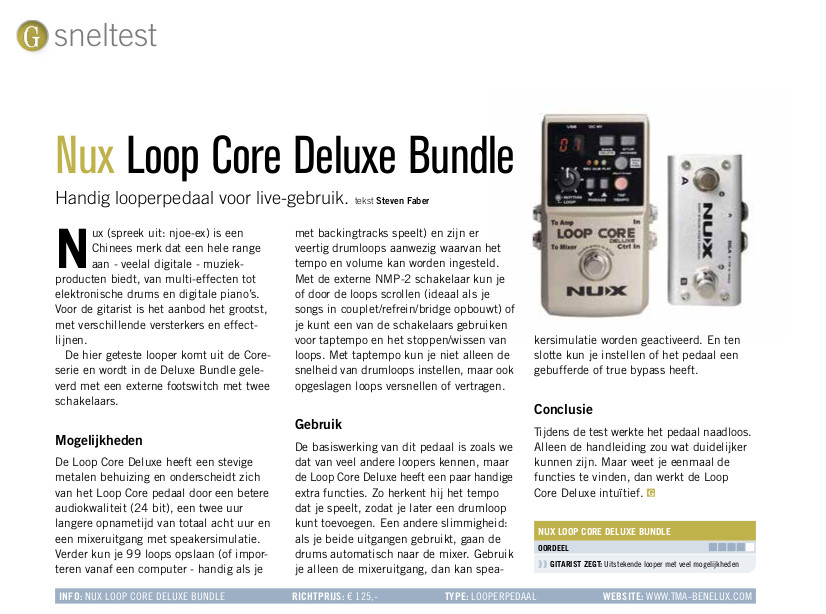 Nux Loop Core Deluxe Bundle - test uit Gitarist 366