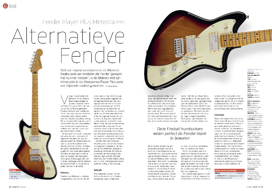Fender Player Plus Meteora HH - test uit Gitarist 374