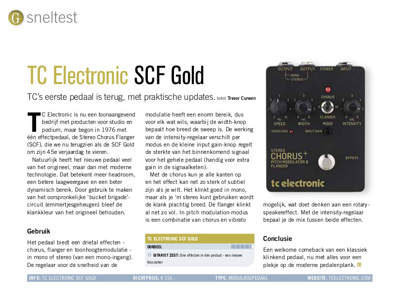 TC Electronic SCF Gold - test uit Gitarist 375