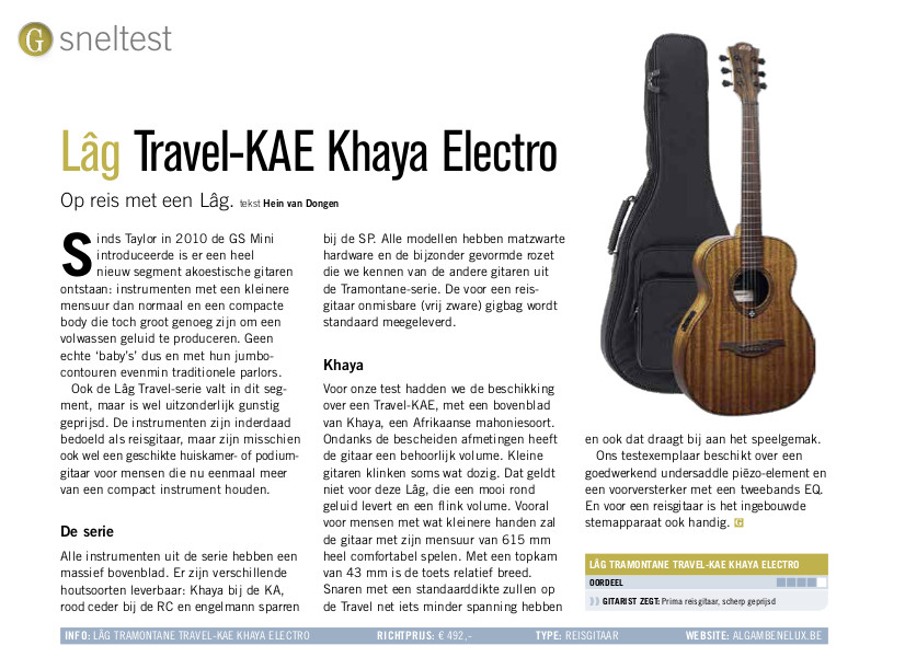 Lâg Travel-KAE Khaya Electro - test uit Gitarist 377