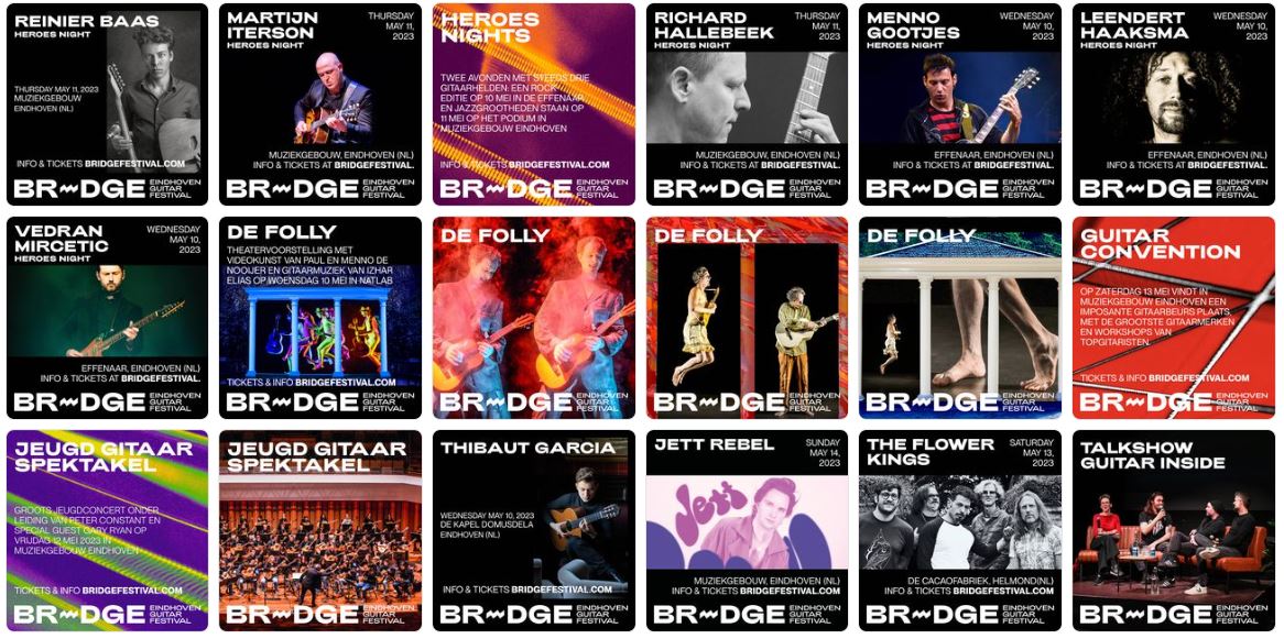 Bridge Guitar Festival tips en timetables - 10 tot en met 14 mei 2023 in Eindhoven 