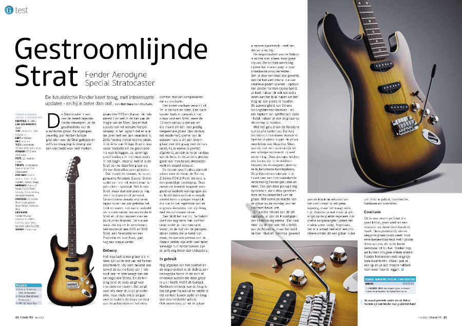 Fender Aerodyne Special Stratocaster - test uit Gitarist 386
