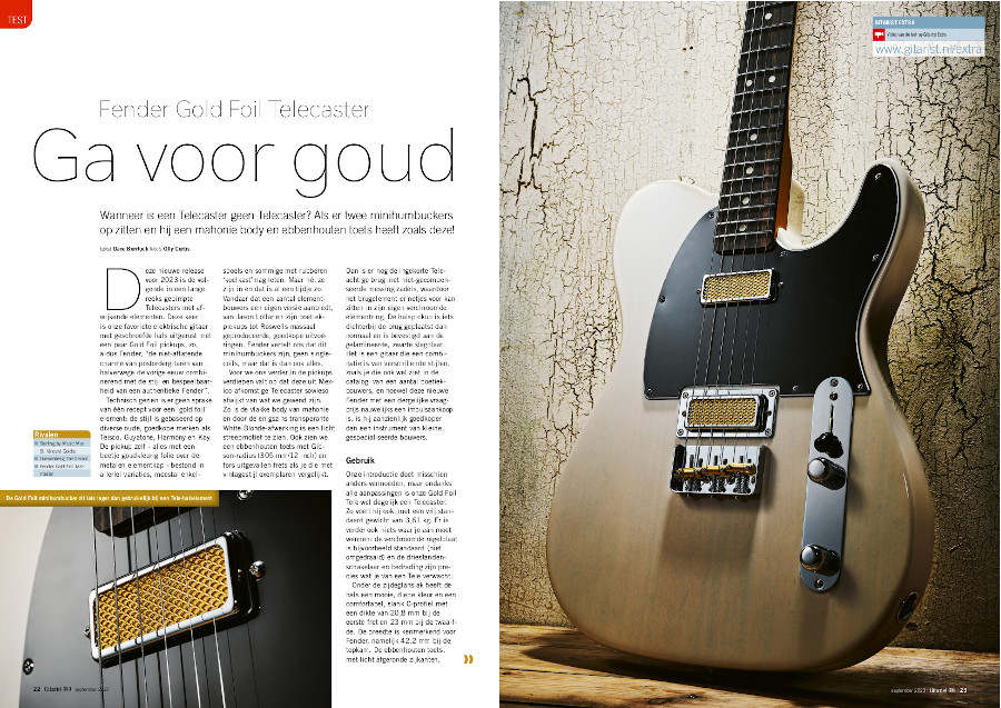 Fender Gold Foil Telecaster - test uit Gitarist 390