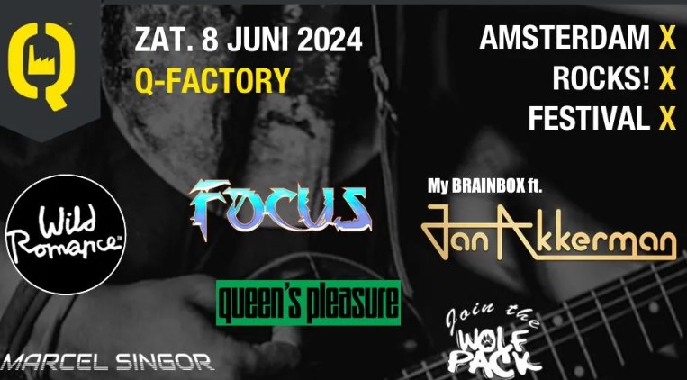 Topmuzikanten op Amsterdam Rocks Festival - 8 juni in Q-Factory Amsterdam 