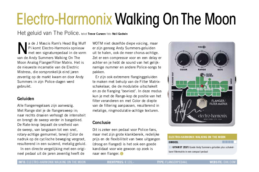 Electro-Harmonix Walking On The Moon - test uit Gitarist 396