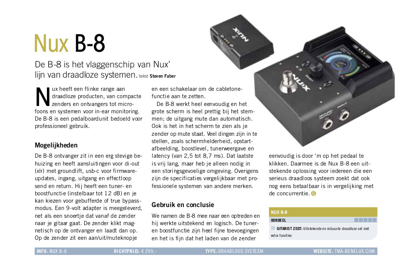 Nux B-8 - test uit Gitarist 402