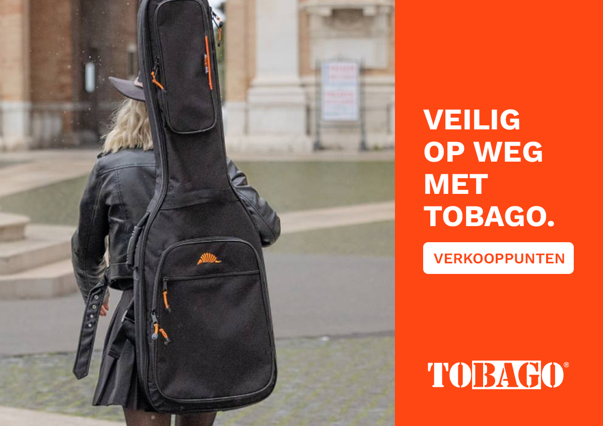 Met Tobago gitaarkoffers veilig op weg