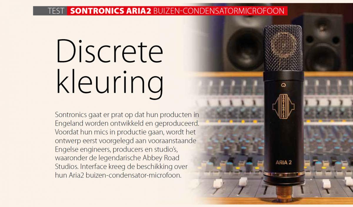 Audio en pdf bij test Sontronics Aria2 buizen-condensator-microfoon