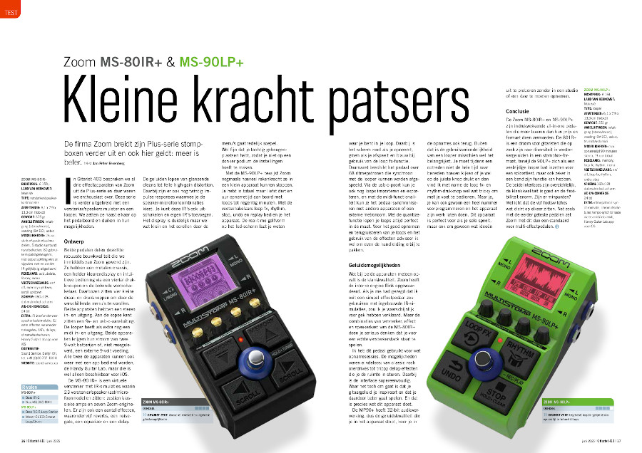 Zoom MS-80IR+ & MS-90LP+ - test uit Gitarist 411