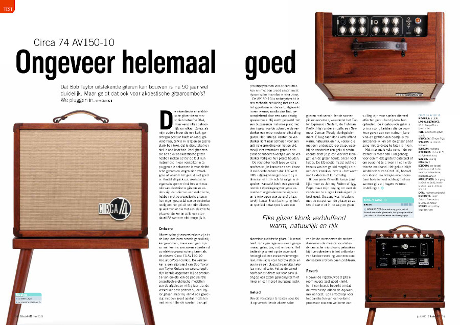 Circa 74 AV150-10 - test uit Gitarist 411