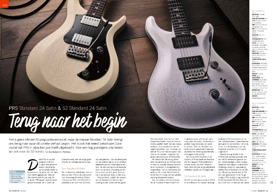 PRS Standard 24 Satin & S2 Standard 24 Satin - test uit Gitarist 410